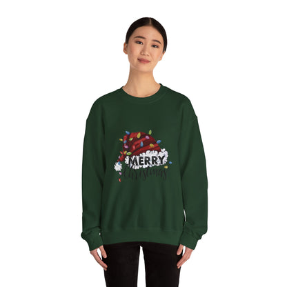 Merry Christmas Santa Hat Sweatshirt – Holiday Cozy Crewneck