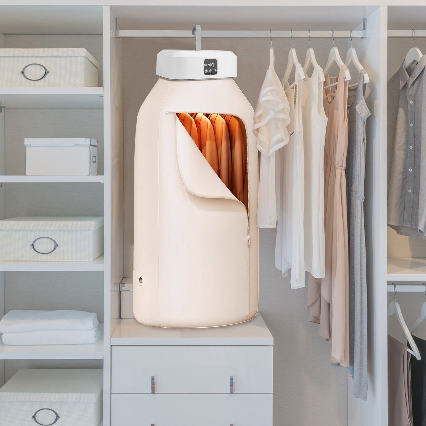 Remote Control Portable Clothes Dryer Machine Mini Foldable With Timer UV Sterilization