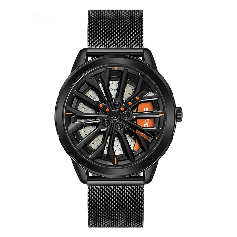 Men's Fashion Wheel Series Good Luck Comes Watch Trendy Unique Casual