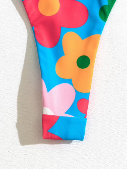 Ladies Fashion Print Split Bikini