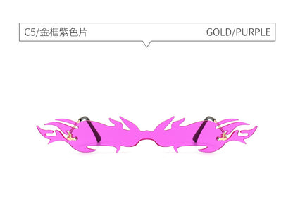 Flame One-piece Sunglasses Men And Women Catwalk Decorative Sunglasses