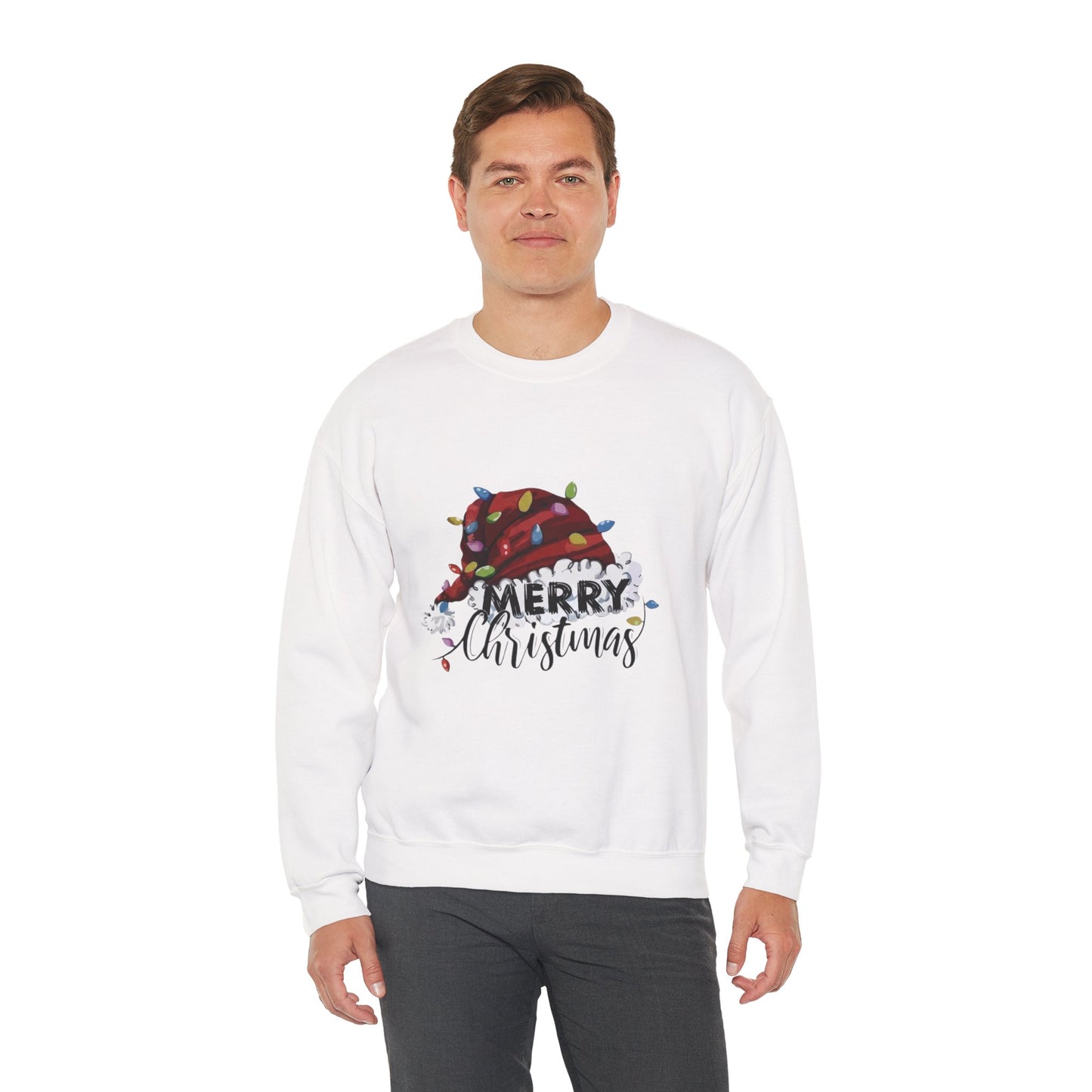 Merry Christmas Santa Hat Sweatshirt – Holiday Cozy Crewneck