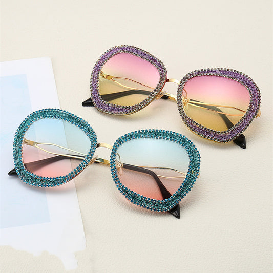 Ladies Fashion Personality Gorgeous Diamond Sunglasses