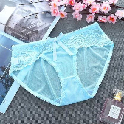 Sexy Women Underwear Ultra transparent Panties Thongs G-string Girl Soft Lace Briefs Ultra thin Underpant for Female 10 Colour