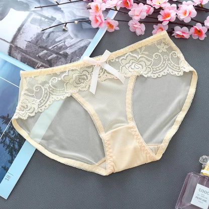 Sexy Women Underwear Ultra transparent Panties Thongs G-string Girl Soft Lace Briefs Ultra thin Underpant for Female 10 Colour