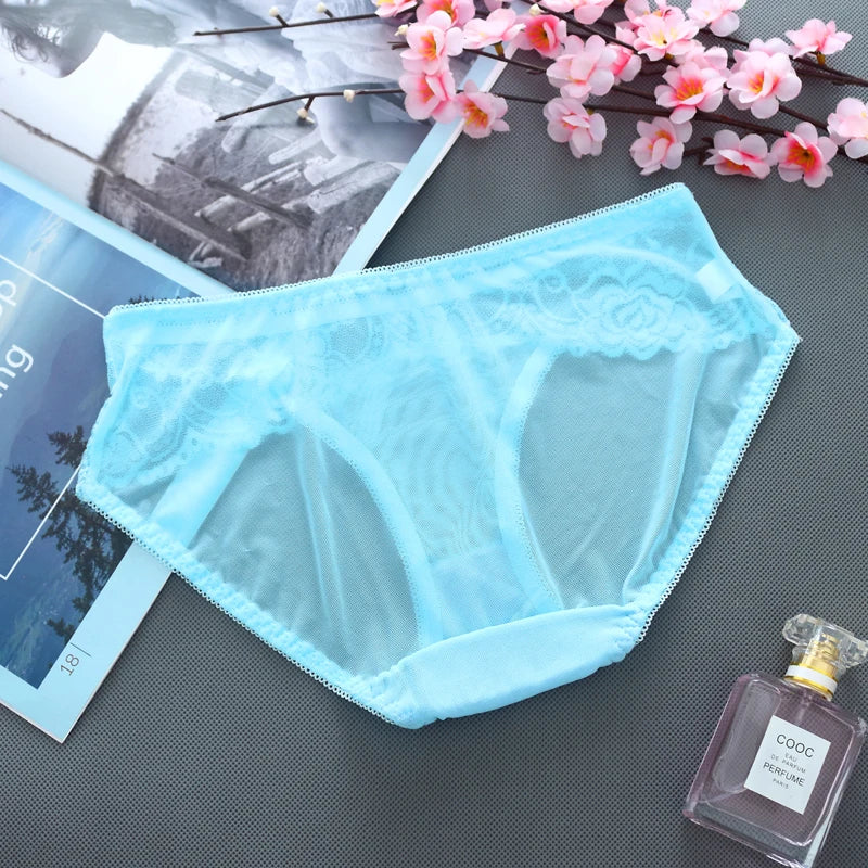 Sexy Women Underwear Ultra transparent Panties Thongs G-string Girl Soft Lace Briefs Ultra thin Underpant for Female 10 Colour