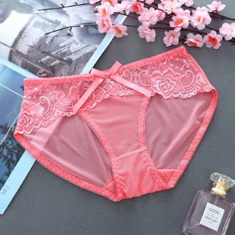 Sexy Women Underwear Ultra transparent Panties Thongs G-string Girl Soft Lace Briefs Ultra thin Underpant for Female 10 Colour