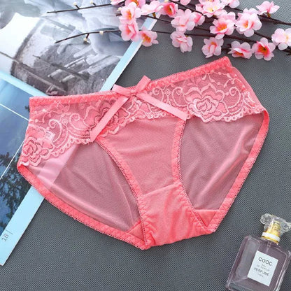 Sexy Women Underwear Ultra transparent Panties Thongs G-string Girl Soft Lace Briefs Ultra thin Underpant for Female 10 Colour