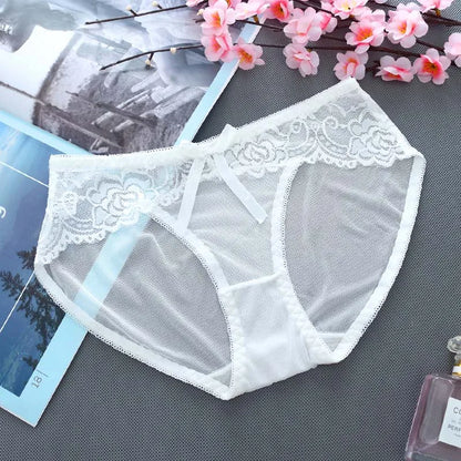 Sexy Women Underwear Ultra transparent Panties Thongs G-string Girl Soft Lace Briefs Ultra thin Underpant for Female 10 Colour