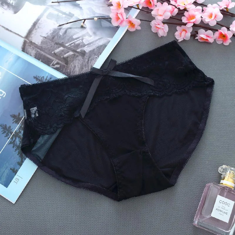 Sexy Women Underwear Ultra transparent Panties Thongs G-string Girl Soft Lace Briefs Ultra thin Underpant for Female 10 Colour