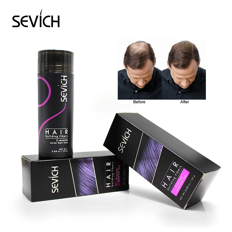 Sevich 25g Hair Fiber Instant Hair Growth Keratin Hair Building Fibers Powder Applicator Comb Extension Hair In Second 10 Color