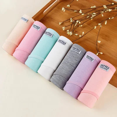 Cotton Panties for Women Underwear Plus Size Brief Girls Sexy Lingerie Solid Color Panties Female Seamless Underpant Ladies 7Pcs