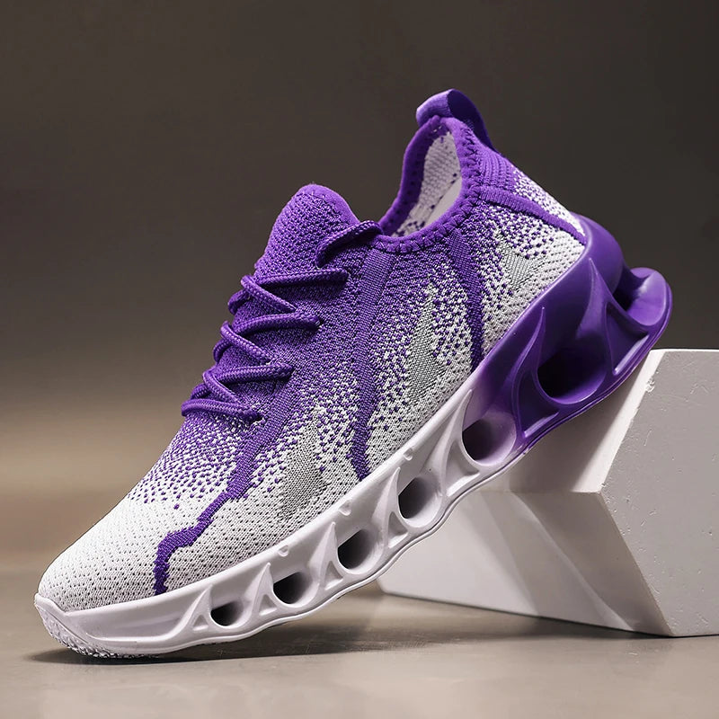 ELUVA Unisex Running Shoes Men Women Lightweight Mesh Breathable Comfortable Flat Soft Tennis Shoes Summer Lace-up Sneakers Man