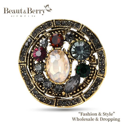 Luxury Crystal Baroque Brooches for Women Unisex Vintage Court Pins 2-color Available Casual Party Accessories Gifts