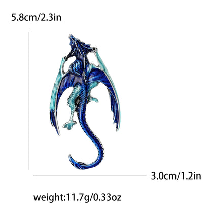 Enamel Dragon Pins for Women Rhinestone Flying Dragons Brooches Office Party Friend Gifts Jewelry Accessories