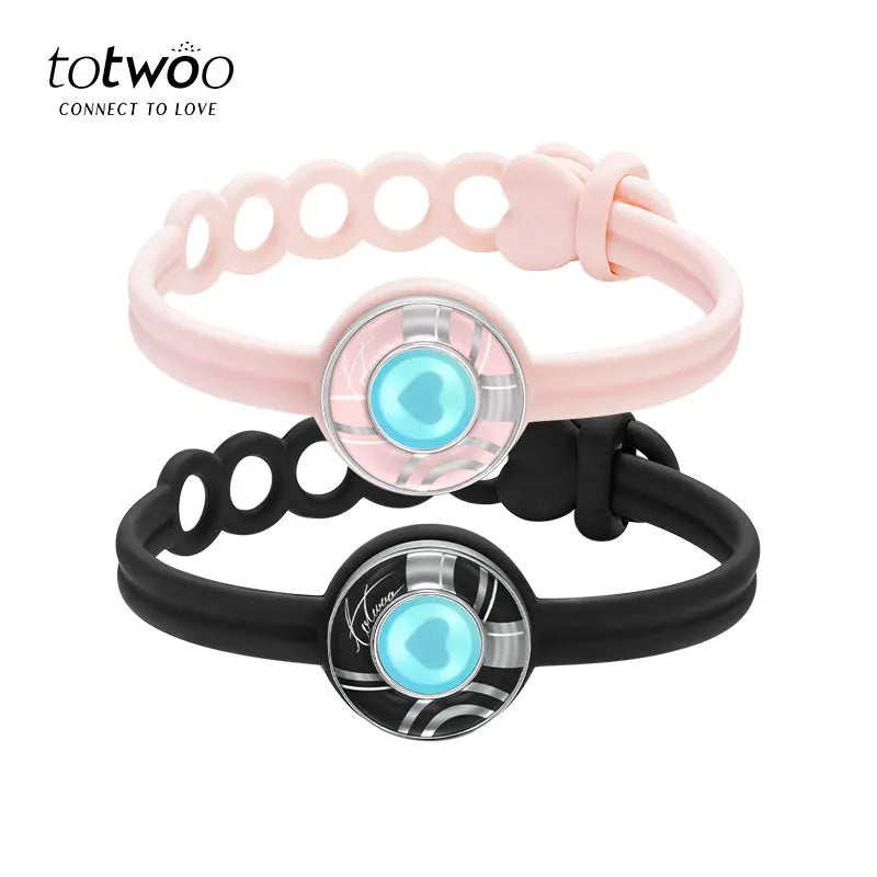 Totwoo Long Distance Touch Bracelets for Couples-Candy Series, Vibration & Light up for Love Couples Bracelets Relationship Gift