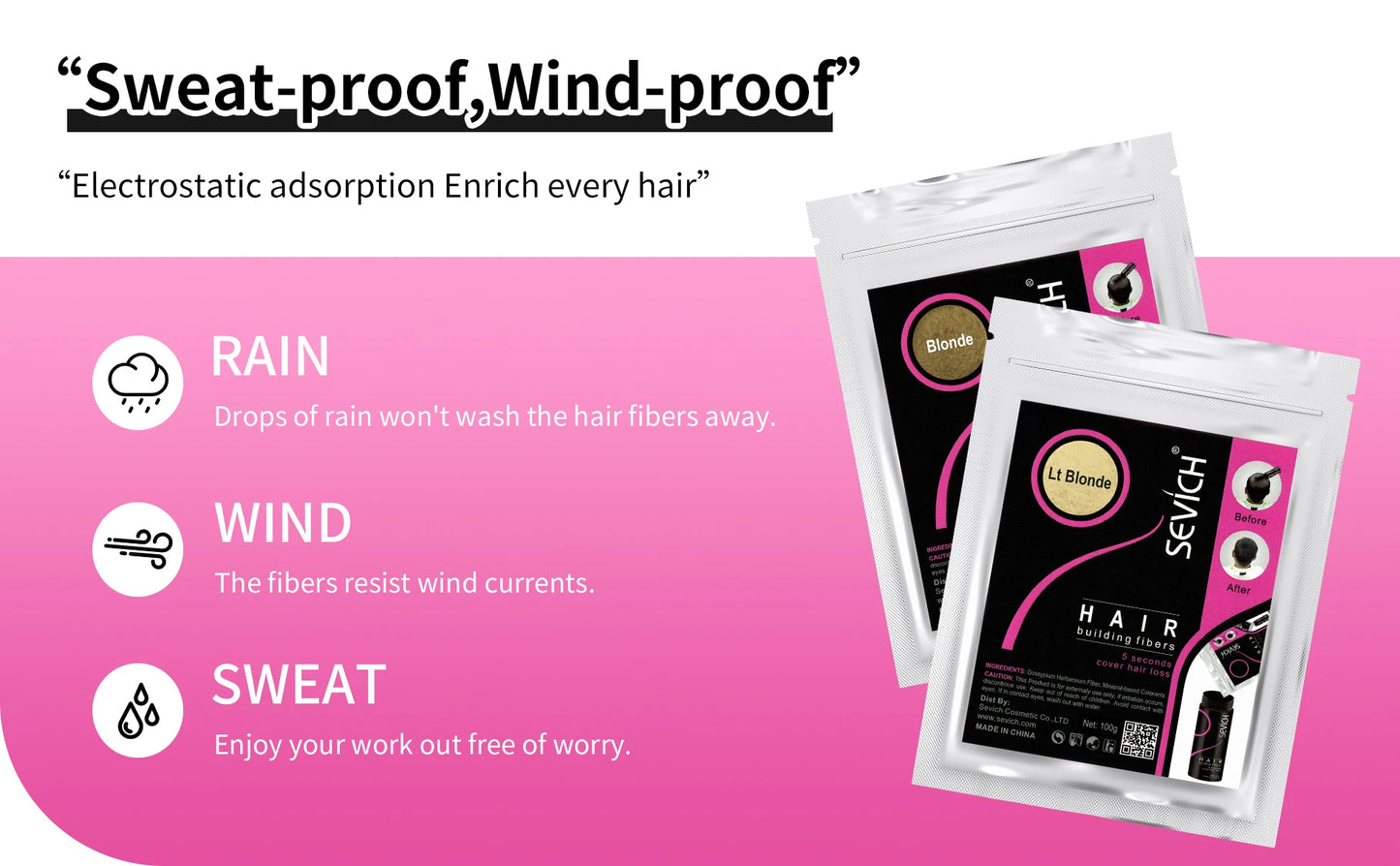 Sevich Hair Fiber For Thinning Hair & Bald Spot Instant Hair Growth Fiber Fill In Fine Or Thinning Hair Instantly Thicker Powder