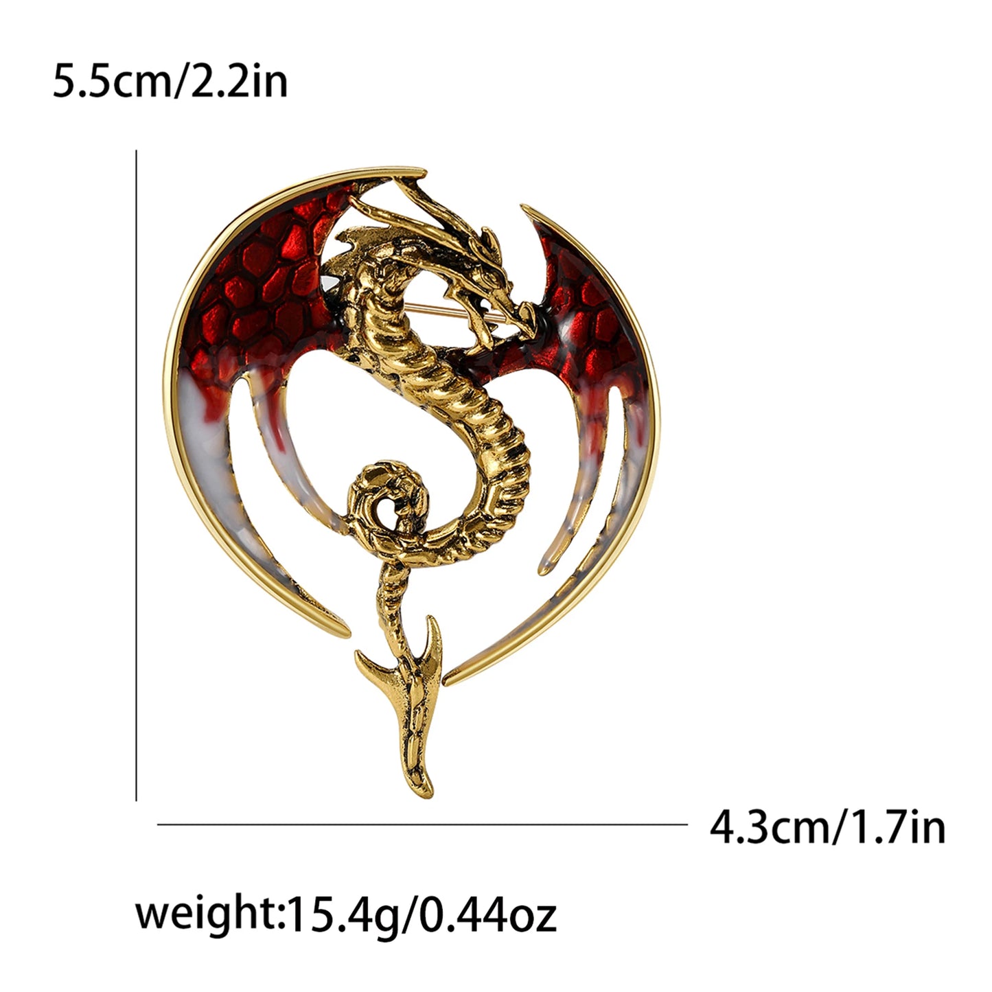 Enamel Dragon Pins for Women Rhinestone Flying Dragons Brooches Office Party Friend Gifts Jewelry Accessories