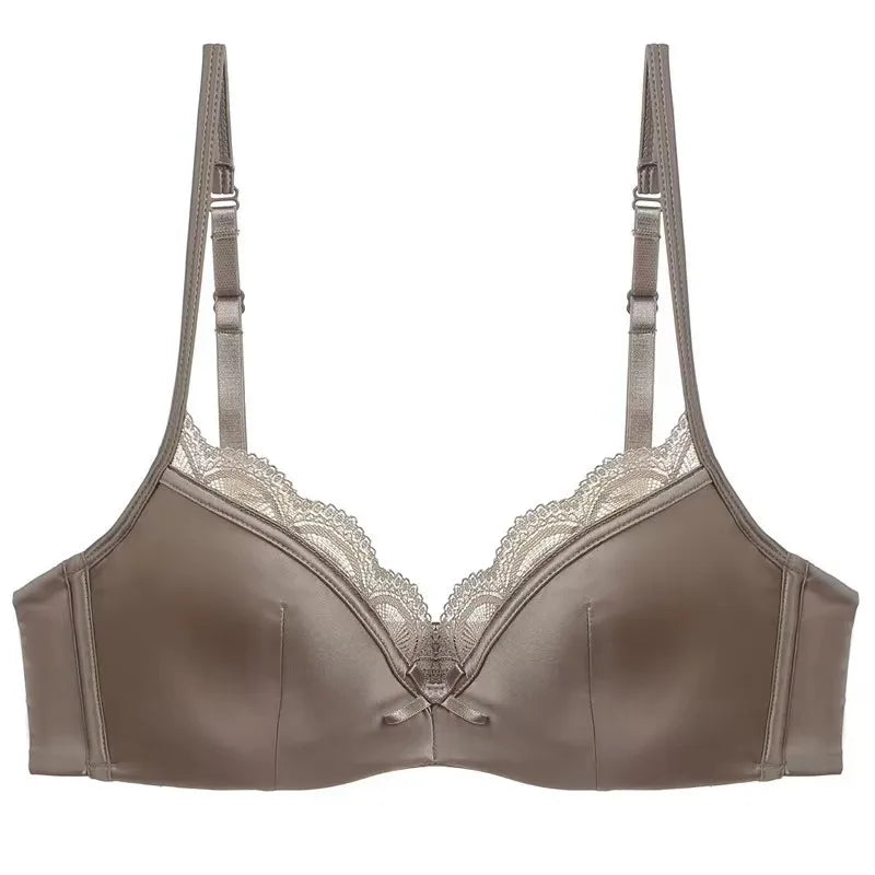 French Lace Underwear Female Breathable Thin Section Adjustable Anti-Sagging Comfortable Sex Lace Small Breasts Gathered Bra