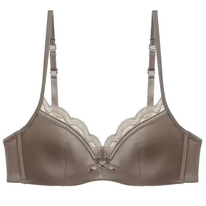 French Lace Underwear Female Breathable Thin Section Adjustable Anti-Sagging Comfortable Sex Lace Small Breasts Gathered Bra