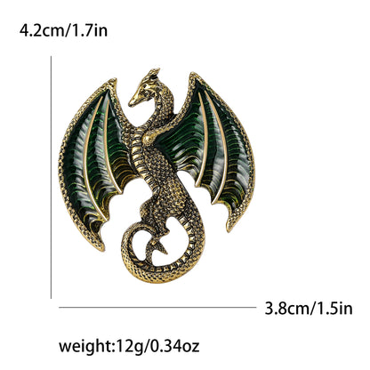 Enamel Dragon Pins for Women Rhinestone Flying Dragons Brooches Office Party Friend Gifts Jewelry Accessories