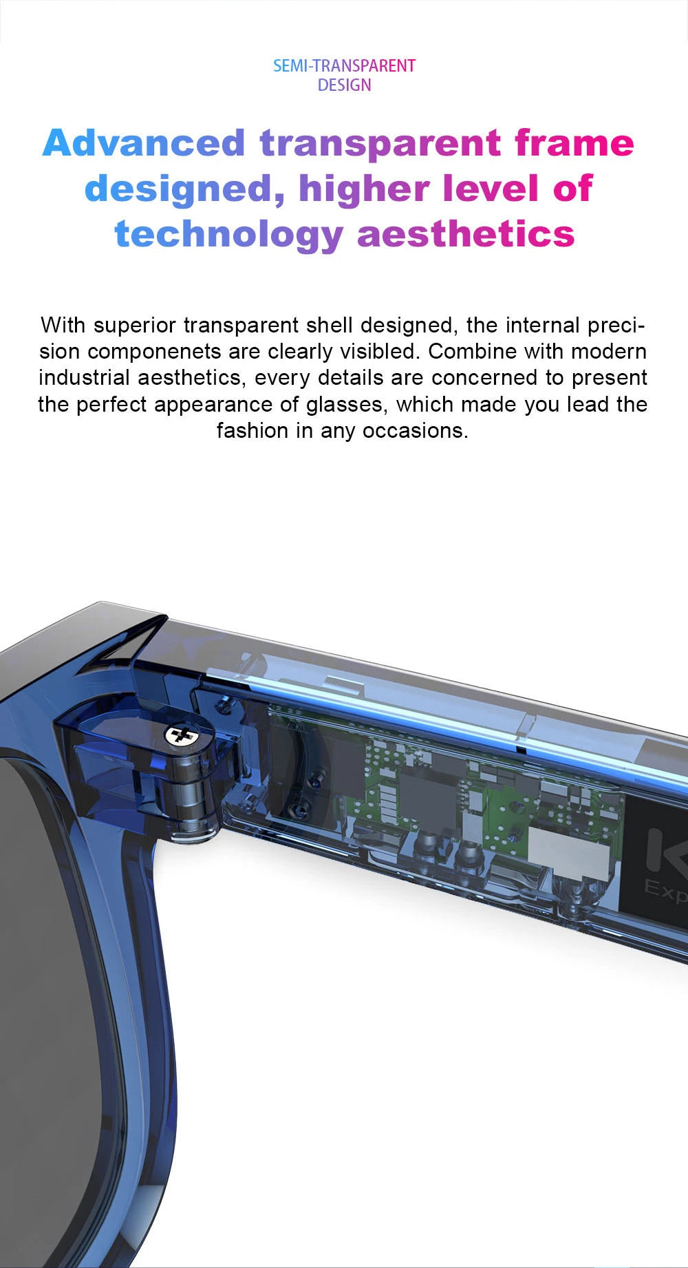 KUMI Meta V1 Smart Glasses Polarized Sunglasses Bluetooth glasses IPX4 Waterproof Open Ear Headphones AI Voice Assistant