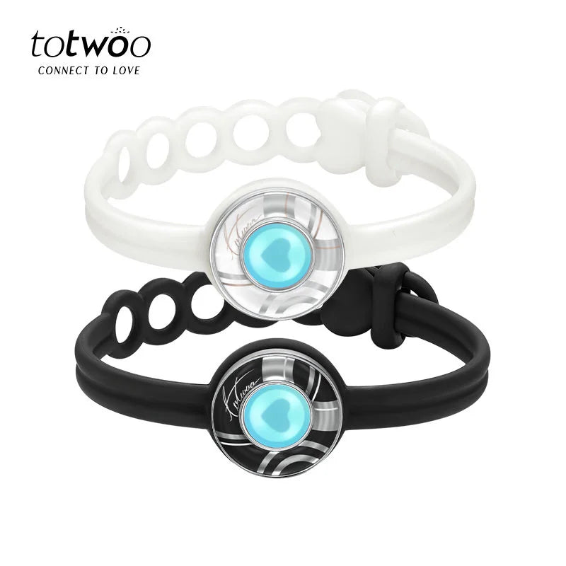 Totwoo Long Distance Touch Bracelets for Couples-Candy Series, Vibration & Light up for Love Couples Bracelets Relationship Gift