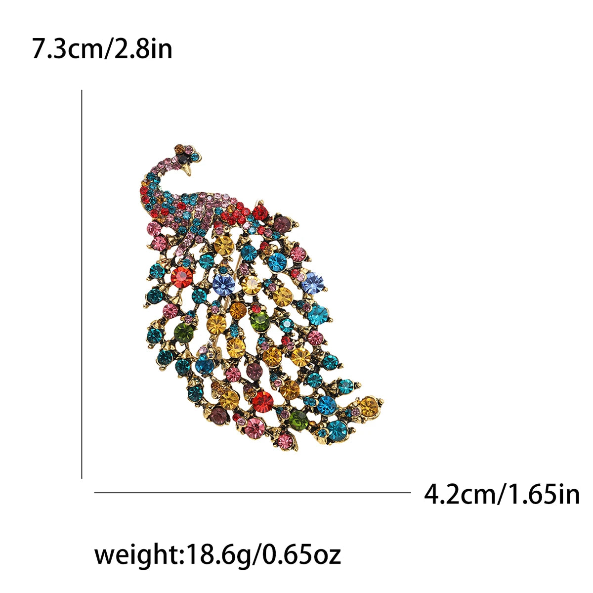 Fully Rhinestone Peacock Bird Brooch Fashionable and Elegant Coat Pin Jewelry Accessories and Gifts