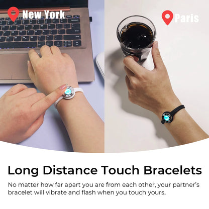 Totwoo Long Distance Touch Bracelets for Couples-Candy Series, Vibration & Light up for Love Couples Bracelets Relationship Gift