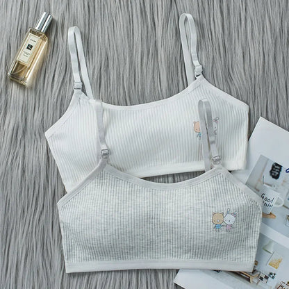 8-16 Years Kids Bras Young Girls Underwear Teenage Training Bras Women Cotton Kids cute Brassiere Tube Tops Girl's Sport Bras