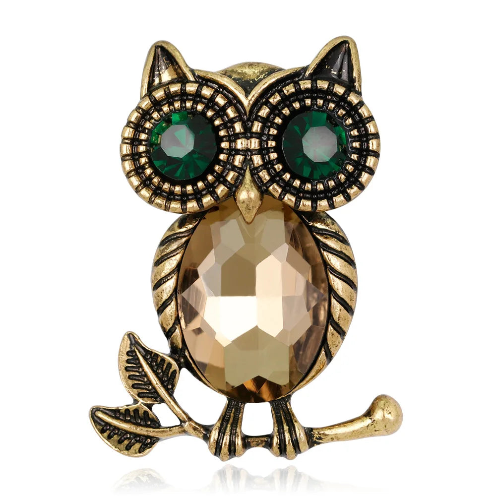Lovely Owl Brooches For Women Korean Trendy Rhinestone Jewelri Brooch Bird Animal Pin Badg Clothes Decorative Pins Corsage Gifts