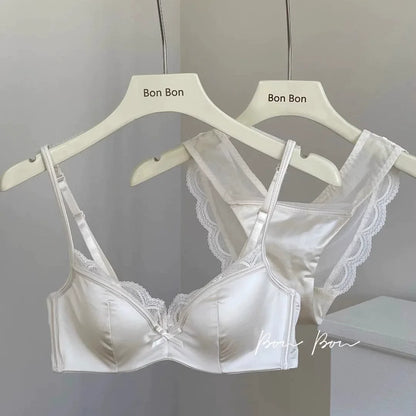 French Lace Underwear Female Breathable Thin Section Adjustable Anti-Sagging Comfortable Sex Lace Small Breasts Gathered Bra