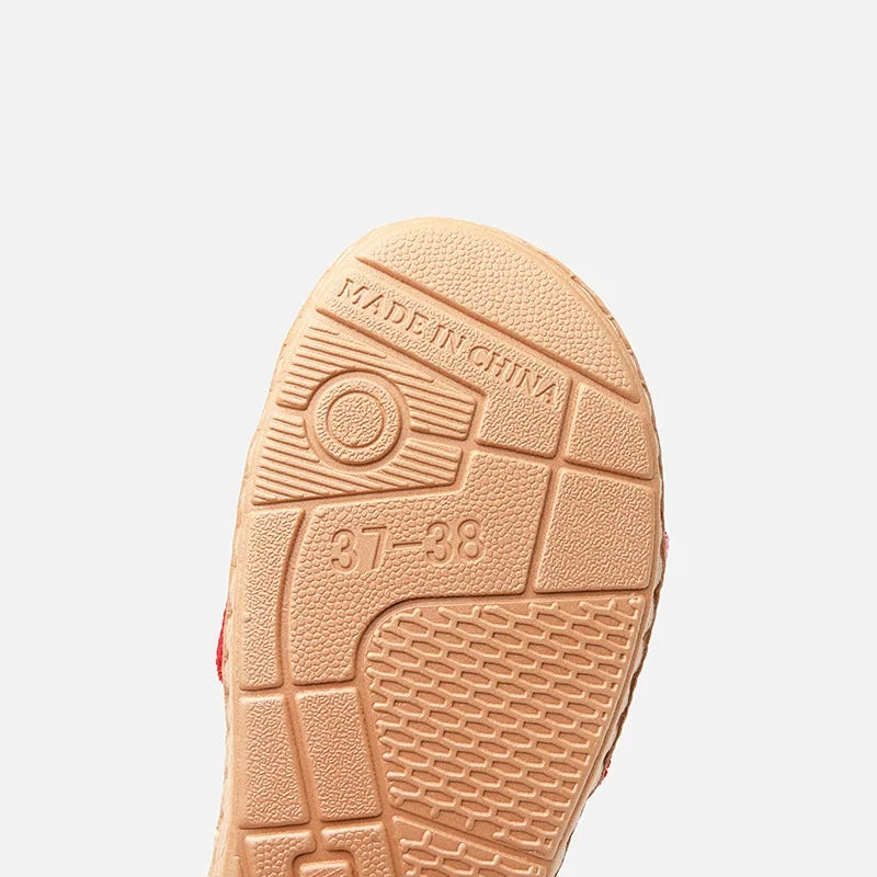 Striped Linen Slippers Women's Men's Grass Weaving Flip Flops Sweat Absorption Sandals Home EVA Light Slides Silent Floor Shoes