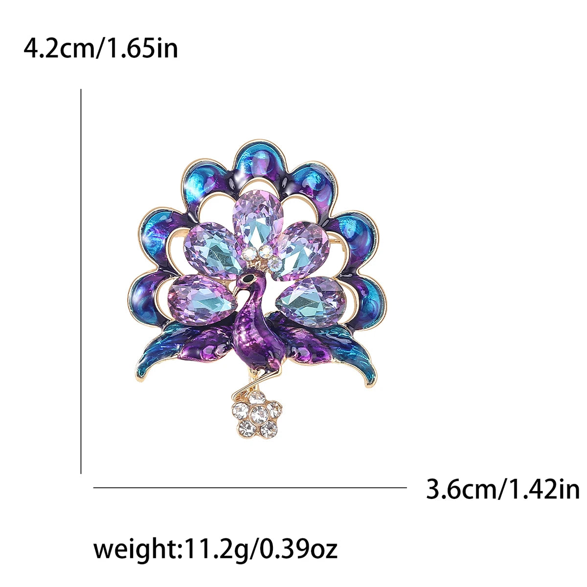 Fully Rhinestone Peacock Bird Brooch Fashionable and Elegant Coat Pin Jewelry Accessories and Gifts