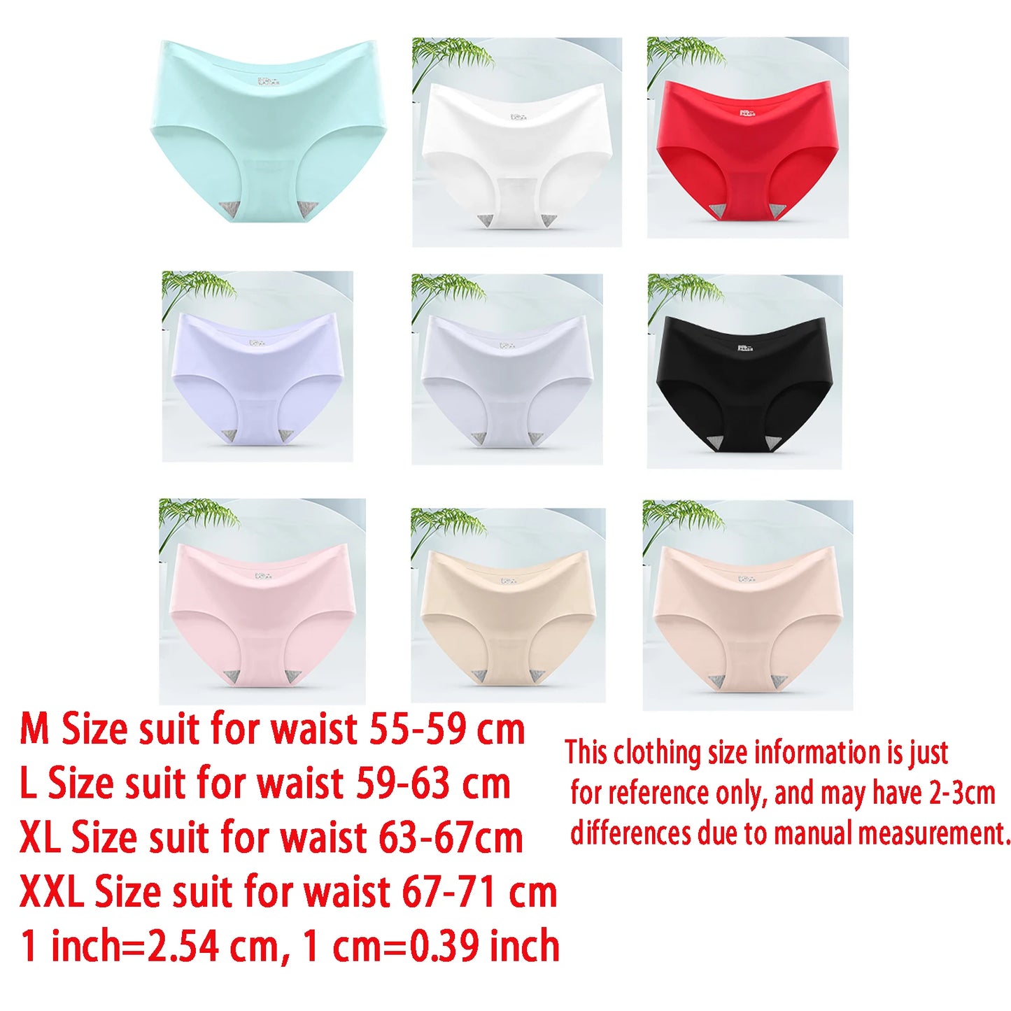 9 Pcs Seamless Ice Silk Panties for Women Breathable Soft Comfort, Solid Color Teen Girls Panty, One-Piece Design