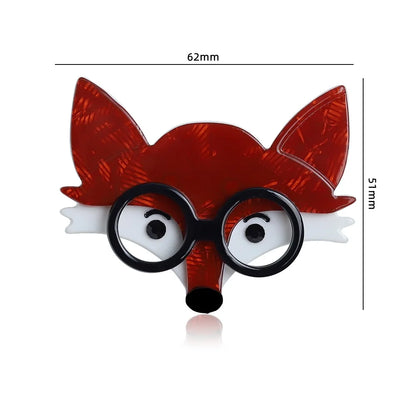 handmade fashion acrylic animal brooch cartoon fox pins jewelry accessories