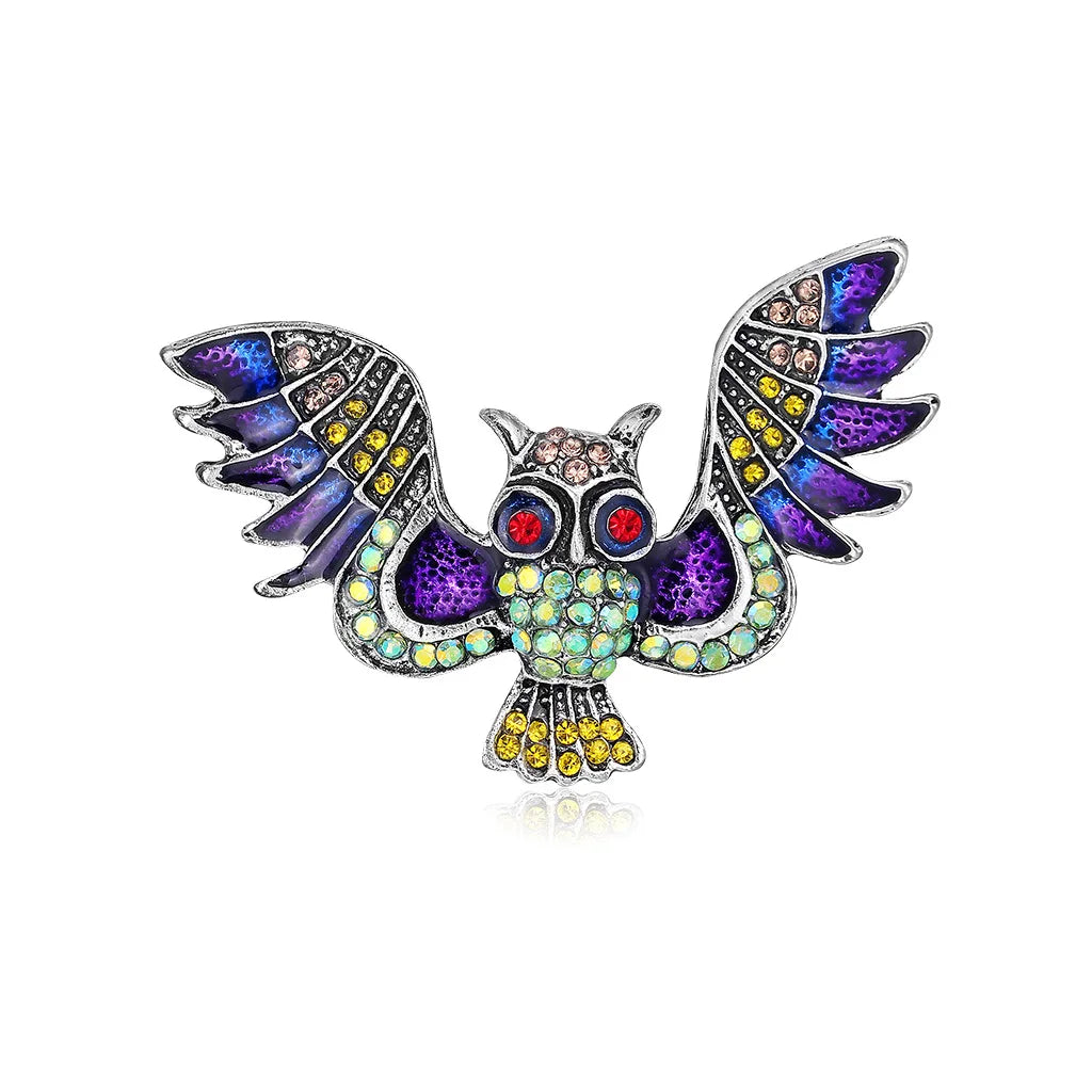 Lovely Owl Brooches For Women Korean Trendy Rhinestone Jewelri Brooch Bird Animal Pin Badg Clothes Decorative Pins Corsage Gifts