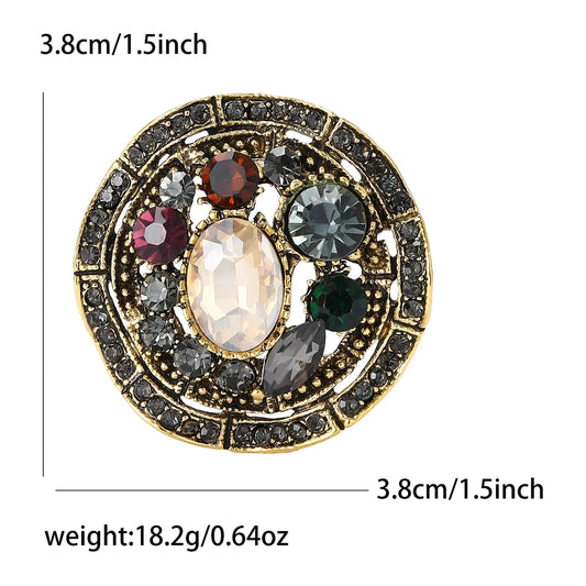 Luxury Crystal Baroque Brooches for Women Unisex Vintage Court Pins 2-color Available Casual Party Accessories Gifts