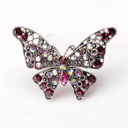 Rhinestone Butterfly Brooch Pins Trendy Alloy Enamel Metal Lapel Pin Glittering Multi-Color Optional For Women Small Gift Access