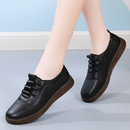 New Women's Shoes Soft Sole Womens Vulcanized Shoes Hollow Outdoor Casual Shoes PU Leather Lightweight Zapatillas De Mujer