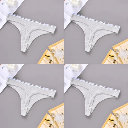 4PCS Sexy Erotic Women's Thong Solid Color Cotton Women's Panties Soft Skin Friendly Women's Underwear Seamless Cute Lingerie