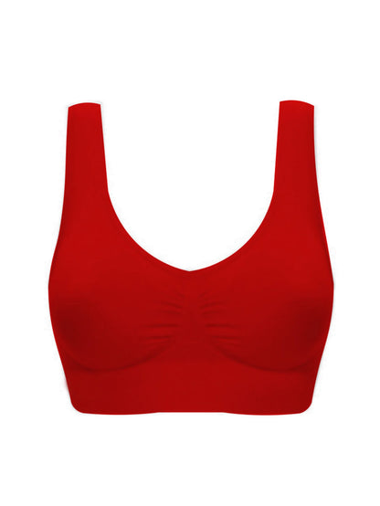 Sexy women push up  BREAST   bra big size backless  bras plus size wireless brassiere breathable seamless bra 1pcs wfws01