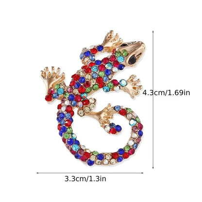 Vintage Animal Brooches - Cute Lizard, Gecko, Spider, and Rhinestone Pins for Women's Clothing and Accessories