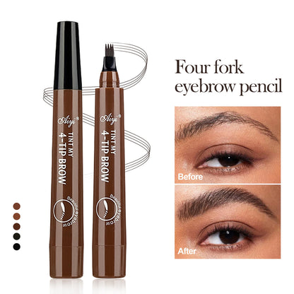 Four-pronged eyebrow pencil non-smudged, water-resistant