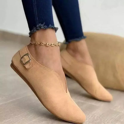 2025 Summer New Women's Shoes Flat Bottom Pointed Toe Casual Single Shoes Low Top Shoes Big Size 43