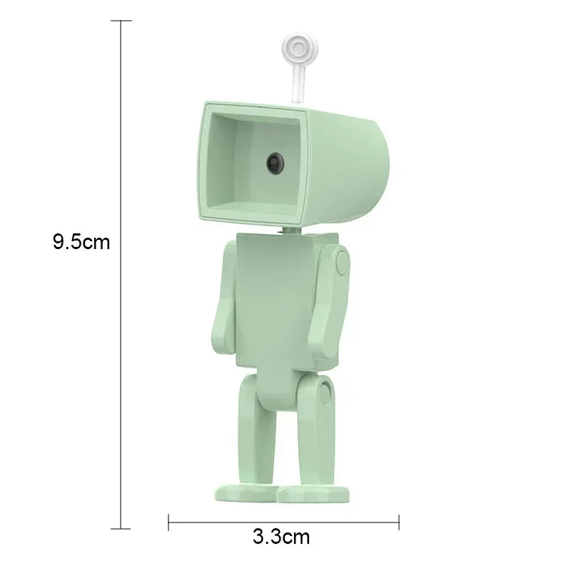 Creative Astronaut Magnetic Night Light LED Mini Square Robot With Battery Book Lamp Desktop Bedside Wooden Decor Ambient Light