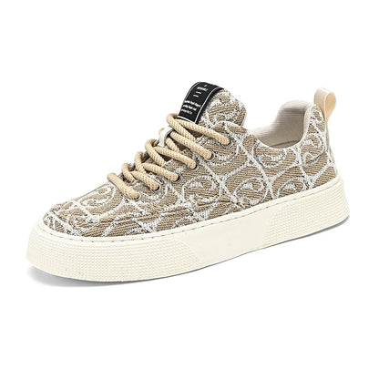 Hot Selling Red Canvas Shoes Men Trendy Print Skateboard Shoes For Man Low Cut Platform Skate Sneakers Male zapatos para hombre