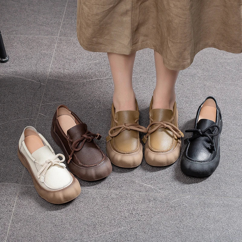 AIYUQI 2025 New Women's Loafers Non-slip slip-on casual shoes Women shoes Large-size flatGenuine Leather female sneakers