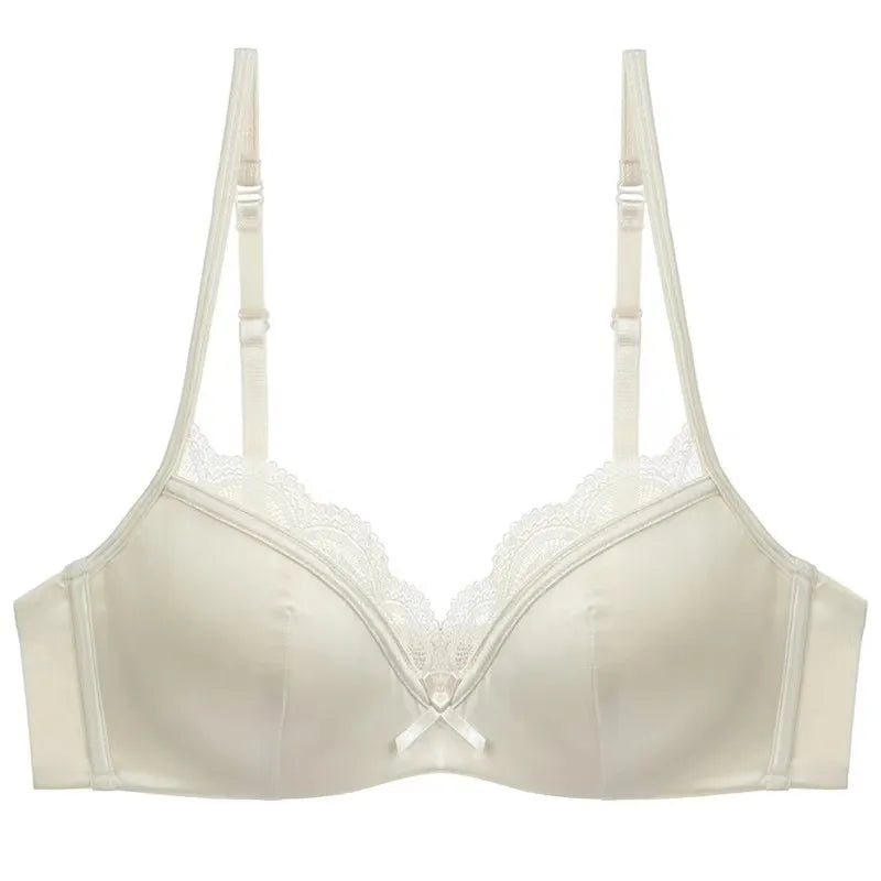 French Lace Underwear Female Breathable Thin Section Adjustable Anti-Sagging Comfortable Sex Lace Small Breasts Gathered Bra