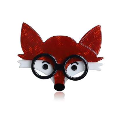 handmade fashion acrylic animal brooch cartoon fox pins jewelry accessories